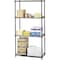 Safco Wire Shelving, w/ 4 Shelves/4 Posts, 500Lb Cap, 36"x18"x72", BK SAF5276BL - alternate 1